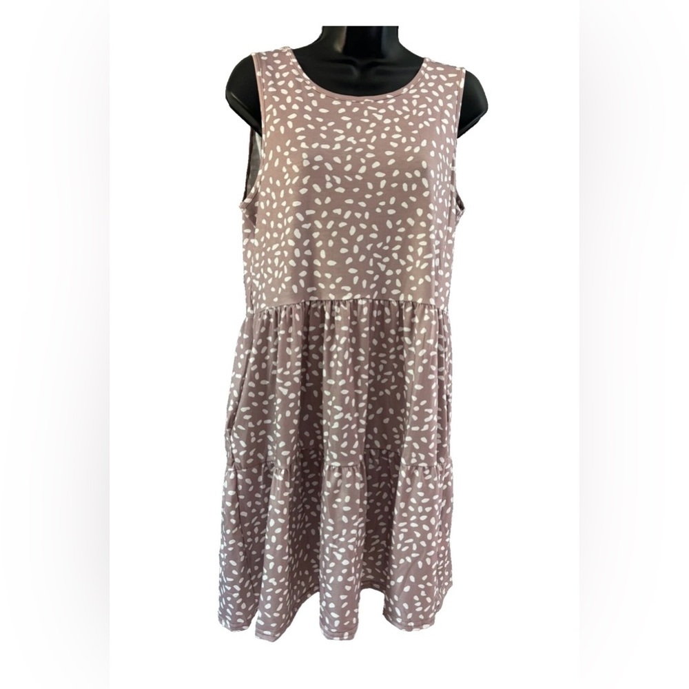 NCLOOK Sleeveless Dress with White Pattern